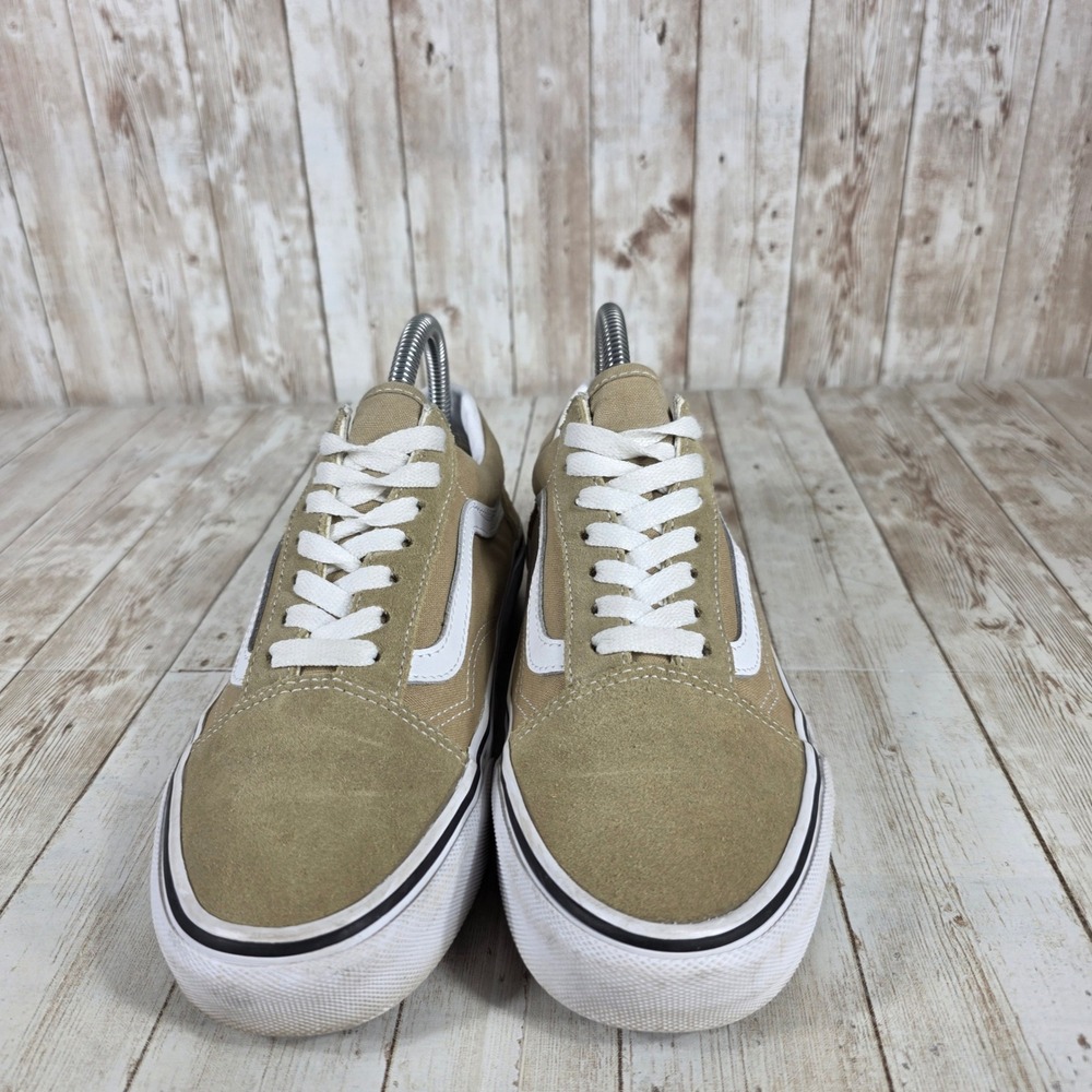 Vans Old Skool Suede Canvas Sneakers Casual Skate Shoes Tan White Women's 7 - Picture 4 of 8